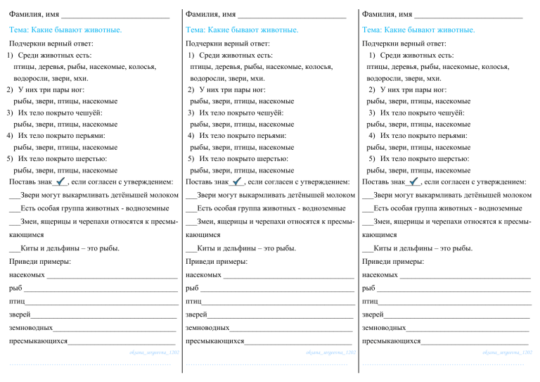 Какие бывают животные: Рабочая тетрадь для нач. школы