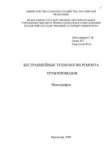Бестраншейные технологии ремонта трубопроводов: Монография