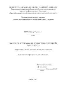 Численное исследование конвективных течений в ANSYS