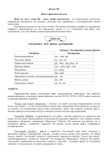 Файл и файловая система: типы, атрибуты, форматы имен