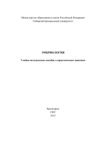Эмбриология: Учебно-методическое пособие для студентов