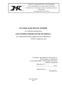 Анатомия и физиология человека: Краткие конспекты лекций