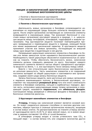 Биологический круговорот: лекция по биогеохимическим циклам