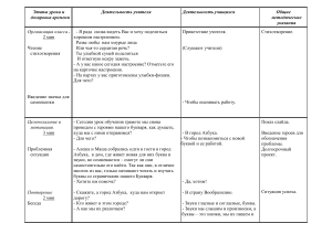 План урока: Буква Т и звуки [т], [т']