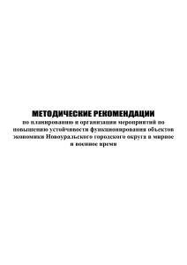 Методические рекомендации по устойчивости экономики Новоуральска