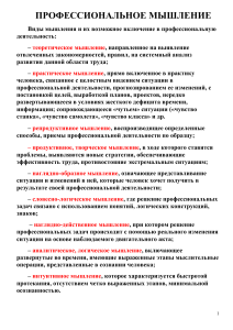 Профессиональное мышление: виды и развитие