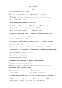 Тест по химии: Электронная конфигурация и свойства элементов