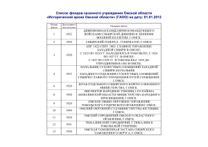 Список фондов Исторического архива Омской области