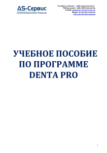 Denta Pro: Учебное пособие по программе