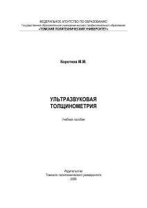 Ультразвуковая толщинометрия: Учебное пособие