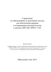 Справочник по явлениям погоды для авиации (METAR, SPECI, TAF)