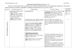 Взаимозаменяемость масел Ан-24/26/30: Информ. листок