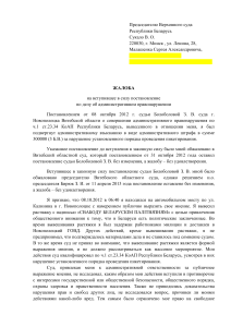 Жалоба в Верховный суд Беларуси: нарушение свободы выражения