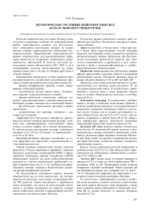 Экологическое состояние вод Кеть-Чулымского междуречья
