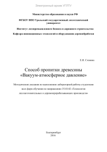 Пропитка древесины вакуумом: методические указания УГЛТУ