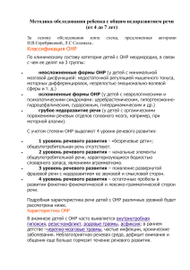 Обследование речи при ОНР у детей 4-7 лет