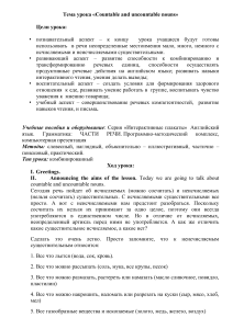 Countable/Uncountable Nouns Lesson Plan