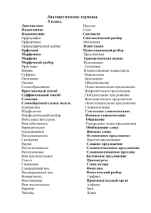 Лингвистические термины. 5 класс.