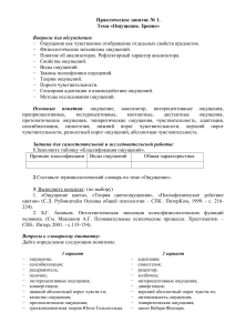 Ощущение. Зрение: Практическое занятие по психологии