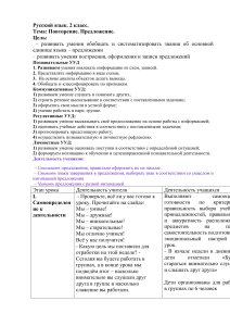 Русский язык 2 класс: Повторение. Предложение