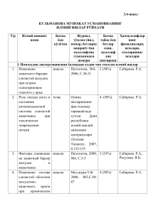 Список научных работ Кулмановой М.У.