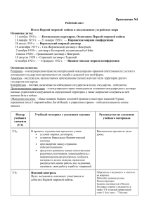 Первая мировая война: итоги и послевоенное устройство