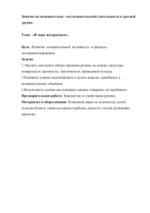 Конспект занятия: Свойства резины для средней группы