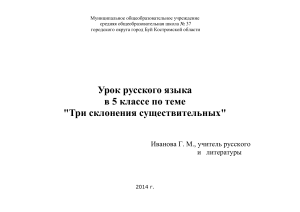 Три склонения существительных: урок русского языка в 5 классе