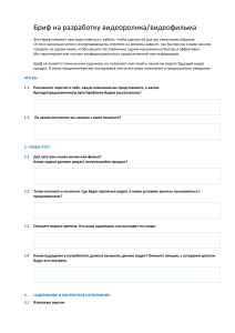 Бриф на разработку видеоролика/видеофильма