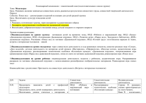 Комплексно-тематический план "Модельеры" для подготовительной группы