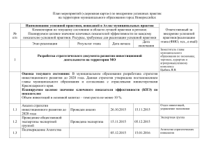 План мероприятий: внедрение успешных практик в Новороссийске