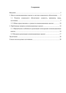 Компенсационные выплаты в системе социального обеспечения