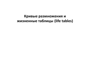 Кривые размножения и таблицы жизни: Экология