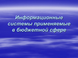 Информационные системы в бюджетной сфере: презентация