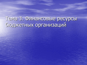 Финансовые ресурсы бюджетных организаций: презентация