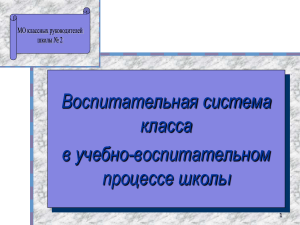 Основные компоненты воспитательной системы класса