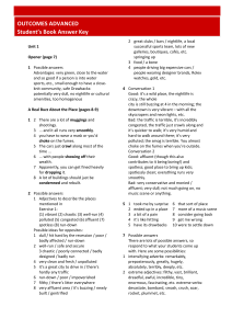 Outcomes Advanced: Student's Book Answer Key - Unit 1