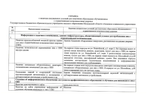 Справка об условиях для лиц с ОВЗ в образовании