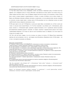 Контрольная работа по русскому языку 8 класс