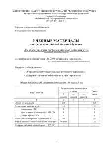 Психофизиология профессиональной деятельности: Учебные материалы