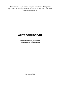 Антропология: Методические указания к семинарам