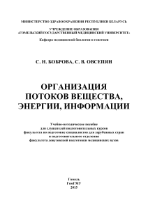 Организация потоков вещества, энергии, информации