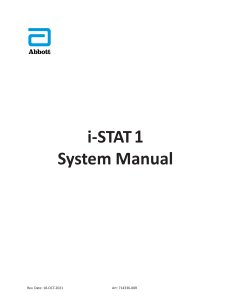 i-STAT 1 System Manual | Abbott Diagnostics