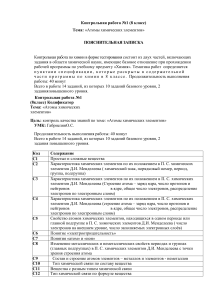 Контрольная работа по химии 8 класс: Атомы элементов