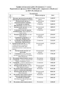 График контрольных работ 4 класс