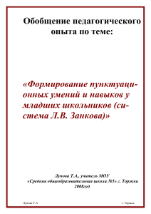 Пунктуационные навыки у младших школьников (система Занкова)