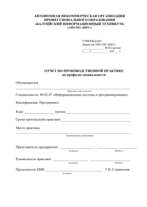 Отчет по производственной практике: Информационные системы