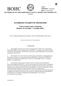 Отчет о программе ВОИС 2004-2005