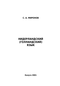 Нидерландский язык: Грамматический очерк