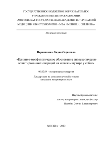 Эндоскопическая хирургия у собак: ветеринарная диссертация